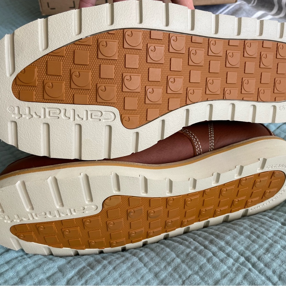 NEW 10.5 WIDE Carhartt Men's 6" Waterproof Moc Toe Casual Wedge Work Boot, Tan - Picture 10 of 13
